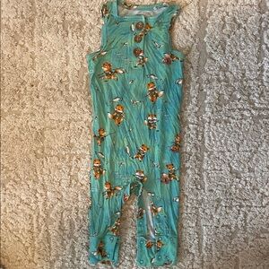 Posh Peanut Teal Fox Print Bodysuit